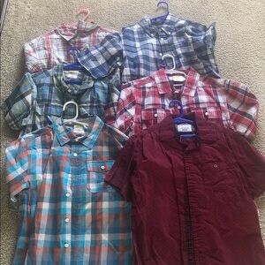 Lot of 6 short sleeve button up shirts. Boys 10/12